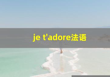 je t'adore法语